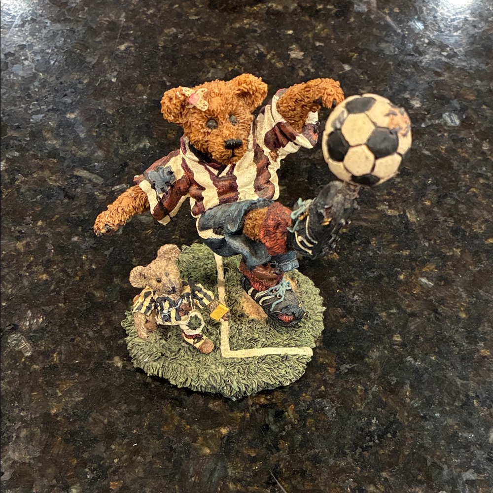 Boyds Bears Soccer Duo Figurine - Brown and Black